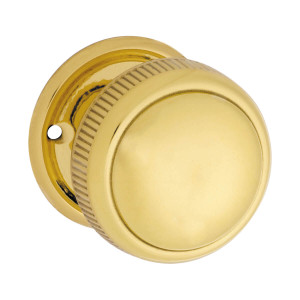 Tradco Milled Edge Mortice Door Knob - 52mm - Polished Brass