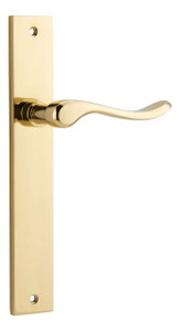 Iver Stirling Lever Door Handle - Rectangular Plate - 240 x 38mm - Polished Brass