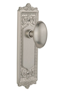 Nostalgic Neo Classical Homestead Door Knob - Egg & Dart Plate - 222 x 67mm - Satin Nickel
