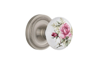 Nostalgic Gainsborough White Rose Porcelain Door Knob | Classic