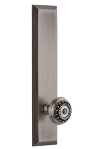 Grandeur Parthenon Door Knob - Fifth Avenue Tall Plate - 279 x 67mm - Antique Pewter
