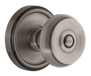 Grandeur Bouton Door Knob - Georgetown Rosette - 67mm - Antique Pewter