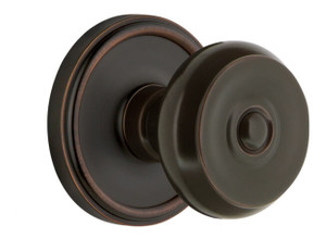 Grandeur Bouton Door Knob - Georgetown Rosette - 67mm - Timeless Bronze