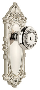 Grandeur Parthenon Door Knob - Grande Victorian Plate - 210 x 71mm - Polished Nickel