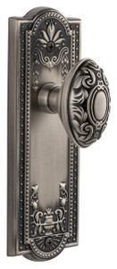 Grandeur Grande Victorian Door Knob - Parthenon Plate - 199 x 67mm - Antique Pewter