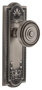 Grandeur Soleil Door Knob - Parthenon Plate - 199 x 67mm - Antique Pewter