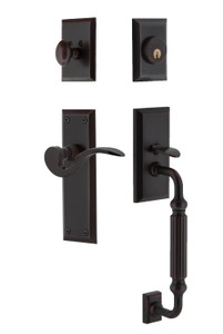 Nostalgic New York Entry Door Handleset - Manor Lever - F Grip - Timeless Bronze