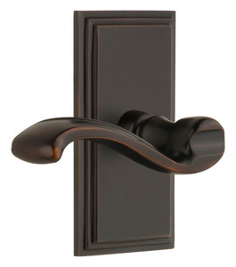 Grandeur Portofino Lever Door Handle - Carre Short Plate - 121 x 64mm - Timeless Bronze