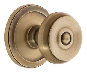 Grandeur Bouton Door Knob - Circulaire Rosette - 69mm - Vintage Brass