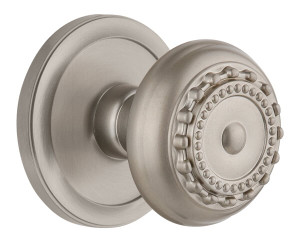 Grandeur Parthenon Door Knob - Circulaire Rosette - 69mm - Satin Nickel