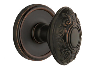 Grandeur Grande Victorian Door Knob - Georgetown Rosette - 67mm - Timeless Bronze