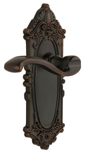 Grandeur Portofino Lever Door Handle - Grande Victorian Plate - 210 x 71mm - Timeless Bronze