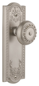 Grandeur Parthenon Door Knob - Parthenon Plate - 199 x 67mm - Satin Nickel