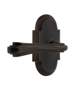 Nostalgic Fleur Lever Door Handle - Cottage Plate - 101 x 63mm - Timeless Bronze