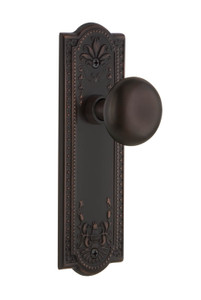 Nostalgic Art Nouveau New York Door Knob - Meadows Plate - 200 x 67mm - Timeless Bronze