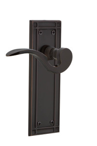 Nostalgic Arts & Crafts Manor Lever Door Handle - Mission Plate - 184 x 63mm - Timeless Bronze