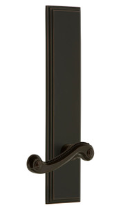 Grandeur Georgian Newport Lever Door Handle - Carre Tall Plate - 279 x 64mm - Timeless Bronze