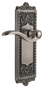 Grandeur Bellagio Lever Door Handle - Windsor Plate - 220 x 67mm - Antique Pewter