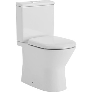 RAK Sensation - Gloss White Modern Touchless Close Coupled Rimless Toilet  with Soft Close Seat