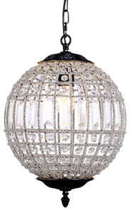 Le Pavillon Small 3 Light Crystal Basket Antique Brass - 1000281