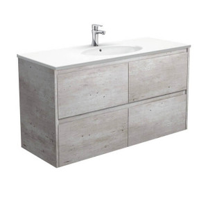 Fienza Amato Bathroom Vanity - 1200mm - Industrial Cabinet with White Basin Top