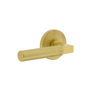 Quadrato Rosette Entry Set with Contempo Lever in Satin Brass - Viaggio  Hardware