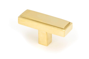 From The Anvil Scully T Bar Cabinet Knob - 50mm - Unlacquered Polished Brass