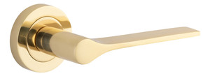 Iver Como Lever Door Handle - Round Rosette - 52mm - Polished Brass