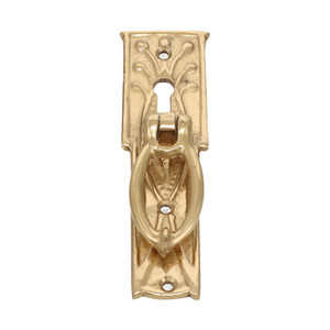Domino Edwardian Pedestal Handle with Keyhole - 100 x 30mm - Polished Brass