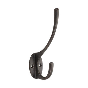 Domino Classic Coat Hook - 90 x 70mm - Cast Iron