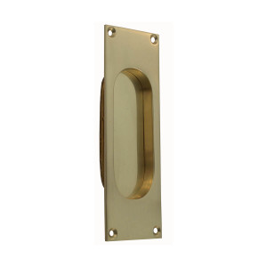 Domino Modern Sliding Door Flush Pull - Polished Brass