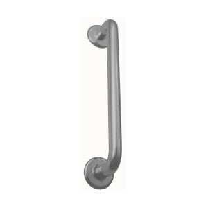 Domino Traditional D Style Tube Pull Handle - Rose Plates - Satin Chrome