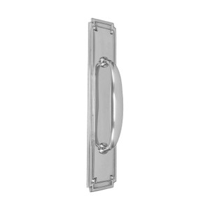 Domino Shaker Pull Handle - Stepped Art Deco Plate - Chrome
