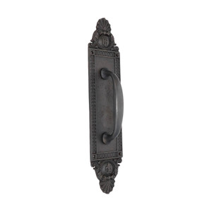 Domino Shaker Pull Handle - Shell Plate - Antique Bronze