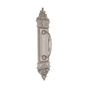 Domino Shaker Pull Handle - Classical Rope Plate - Satin Nickel