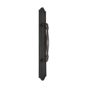 Domino Farmhouse Pull Handle - Provincial Verve Plate - Antique Bronze