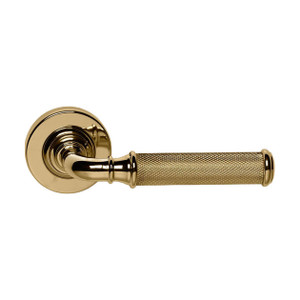 Domino Hemera Lever Door Handle - Round Rosette - 53mm - Polished Brass