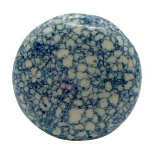 Character House Blue Crackle Ivory Round Ceramic Cupboard Knob - 41mm - Chrome