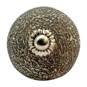 Character House Charcoal Speckled Round Ceramic Cupboard Knob - 42mm - Chrome