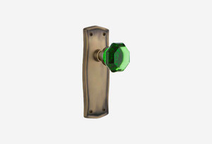 Green Glass Door Handles