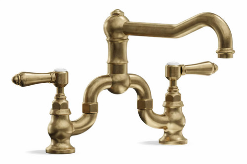 Nicolazzi 1420 Tradizionale English Outlet Bent Breech Bridging Kitchen Tap - Swivel Spout