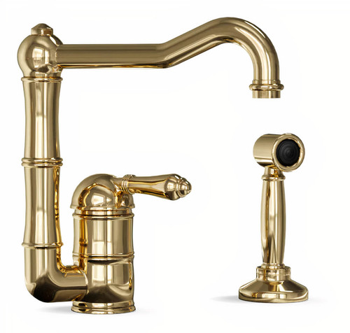 Nicolazzi 3407WS Tradizionale English Spout Kitchen Mixer Tap with Separate Spray - Swivel Spout