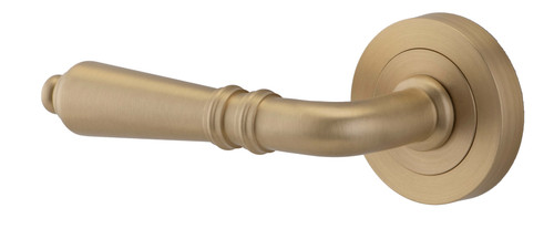 Iver Sarlat Lever Door Handle - Round Rosette - 52mm - Brushed Brass