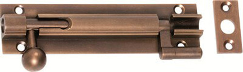 Tradco Offset Barrel Bolt - 100 x 25mm - Antique Brass