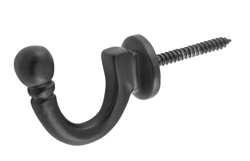 Tradco Curtain Tie Back Hook - 45mm - Matte Black