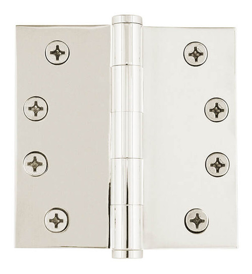 Grandeur Heavy Duty Fixed Pin Hinge - Square - 100 x 100mm - Polished Nickel