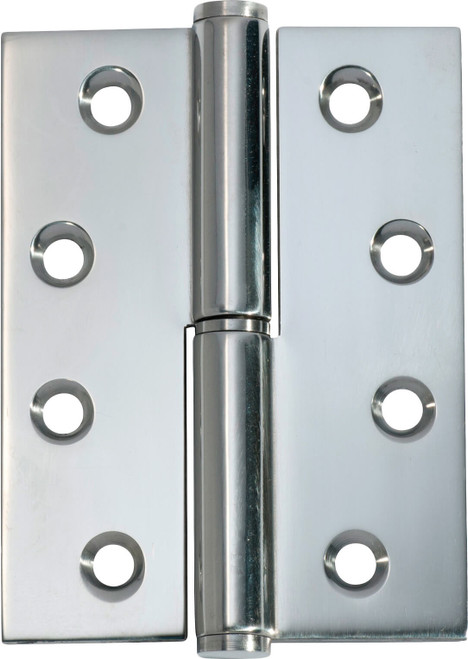 Iver Lift Off Hinge - Left Hand - 100 x 75mm - Chrome