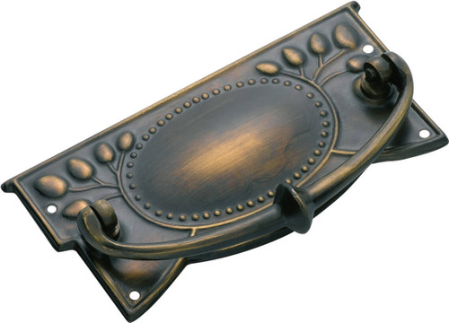 Tradco Edwardian Dresser Handle - 120 x 55mm - Antique Brass