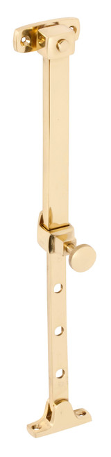 Tradco Drop Pin Sill Mounted Telescopic Casement Stay - 200-295mm - Polished Brass