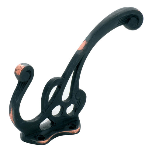 Tradco Art Nouveau Coat Hook - 115 x 80mm - Antique Copper